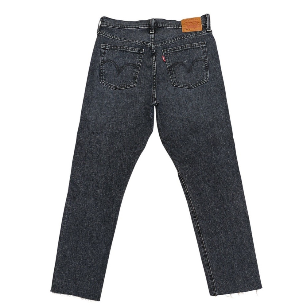 Levi's 501 Premium S Skinny Women's Jeans 30x26 Button Fly Raw Hem Gray Charcoal - Picture 8 of 9
